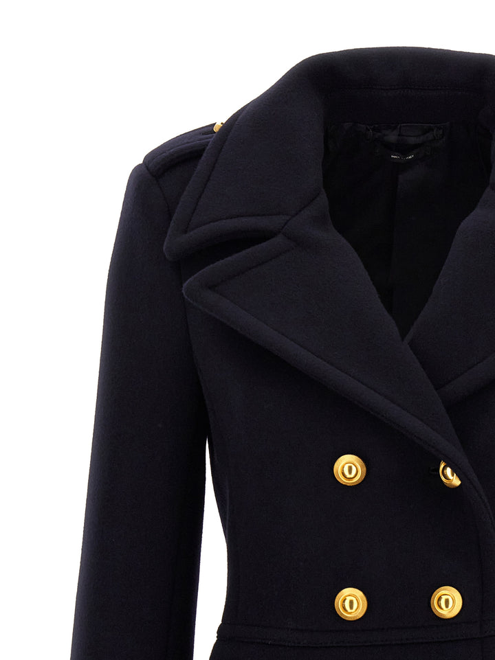 Double-Breasted Wool Coat Coats, Trench Coats Blue