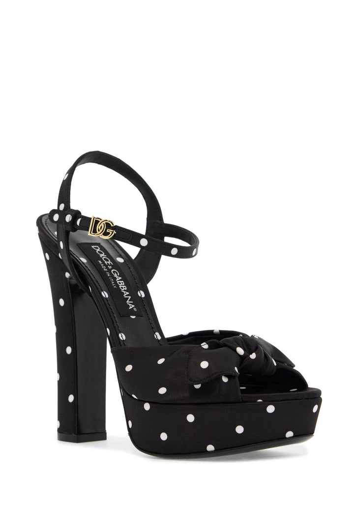 Sandali Platform Keira In Raso A Pois