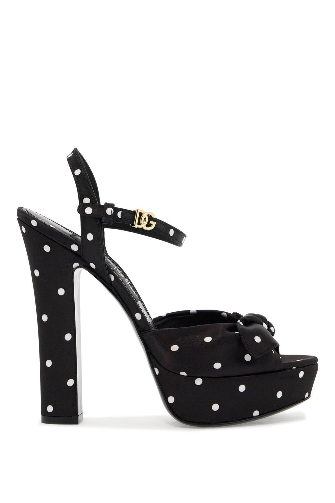 Sandali Platform Keira In Raso A Pois