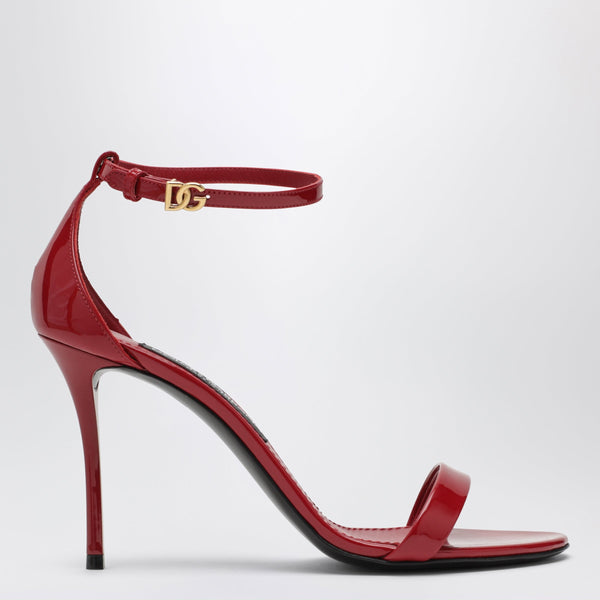 Red Patent Leather High-Heeled Sandals