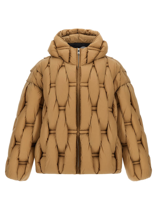 3d Down Jacket Puffer Jackets Beige