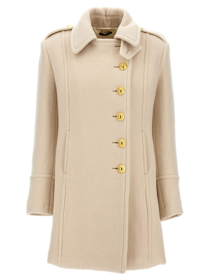 Single-Breasted Wool Coat Coats, Trench Coats White