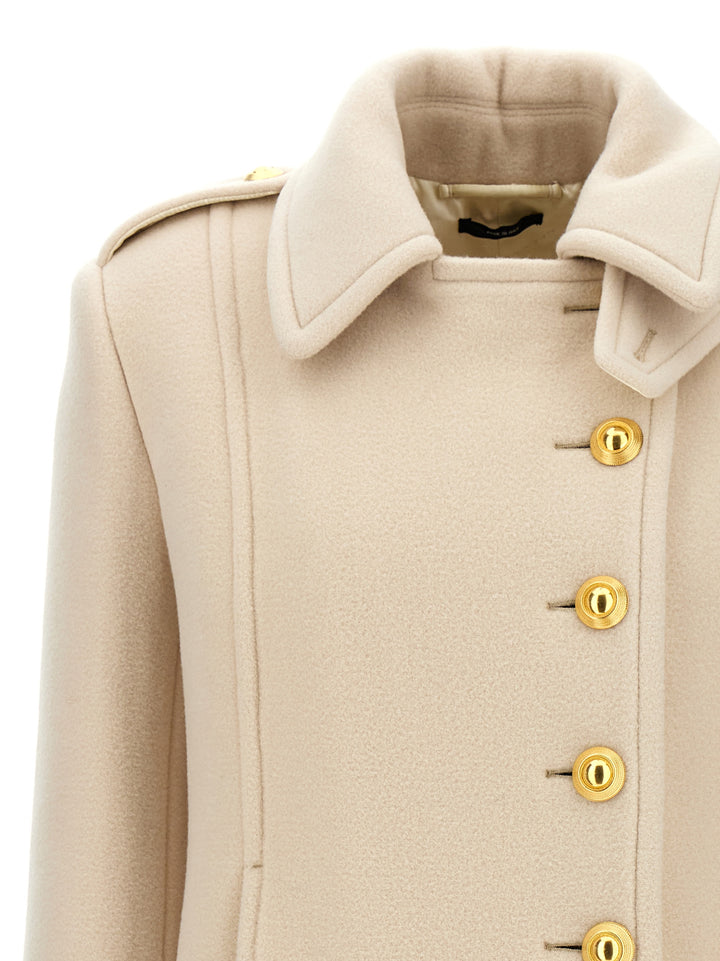 Single-Breasted Wool Coat Coats, Trench Coats White