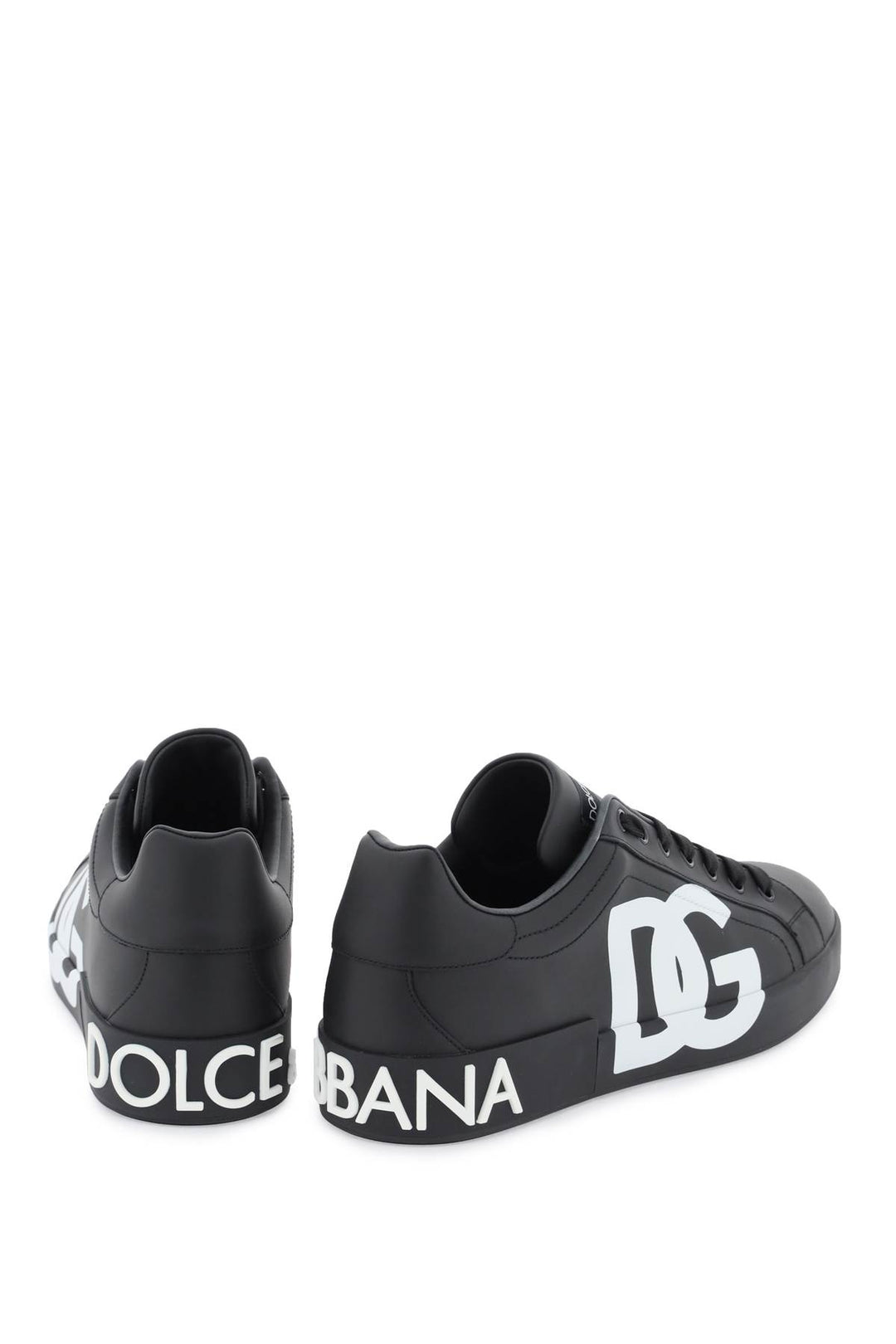 Leather Portofino Sneakers With Dg Logo