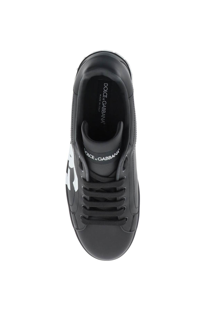 Leather Portofino Sneakers With Dg Logo