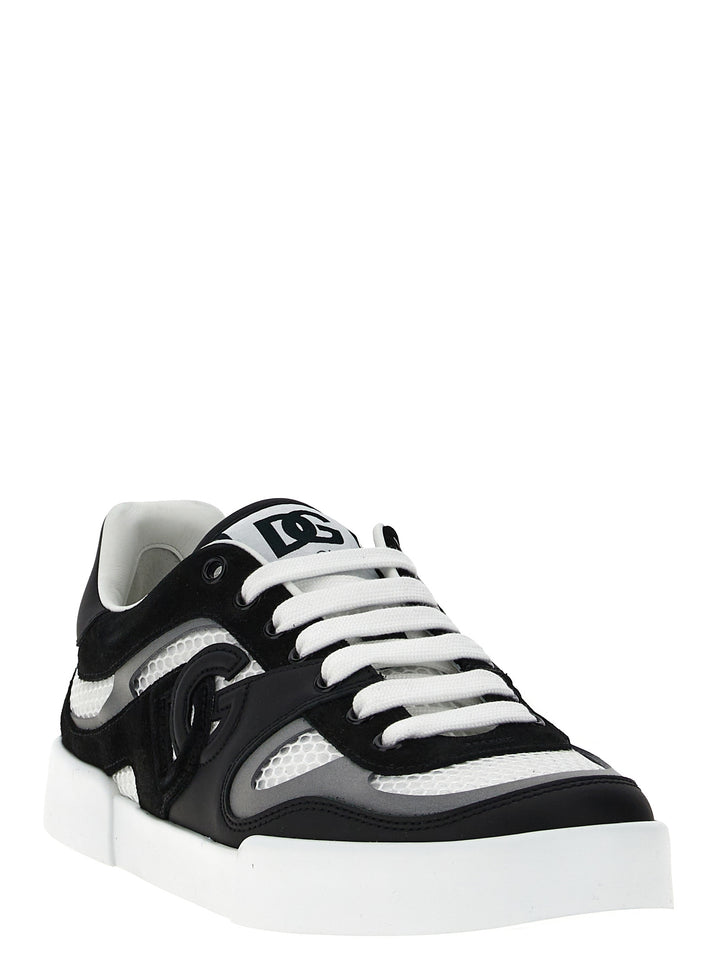 Dolce & Gabbana Strobel Portofino Light Sneakers - White/Black | 2b49ec1013320ff61c14b5b1690387785ad2ba81