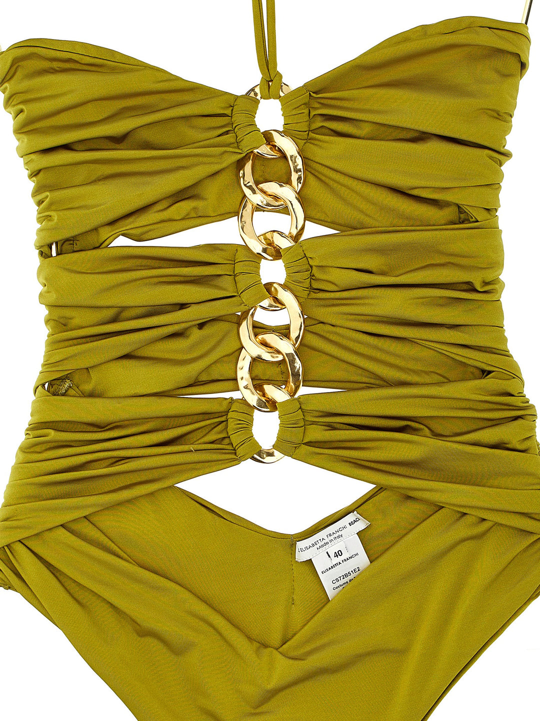 Elisabetta Franchi Chain One-Piece Swimsuit Beachwear - Green | 089fe3d4de457549499b3ef9f19bbb6d3e795e71