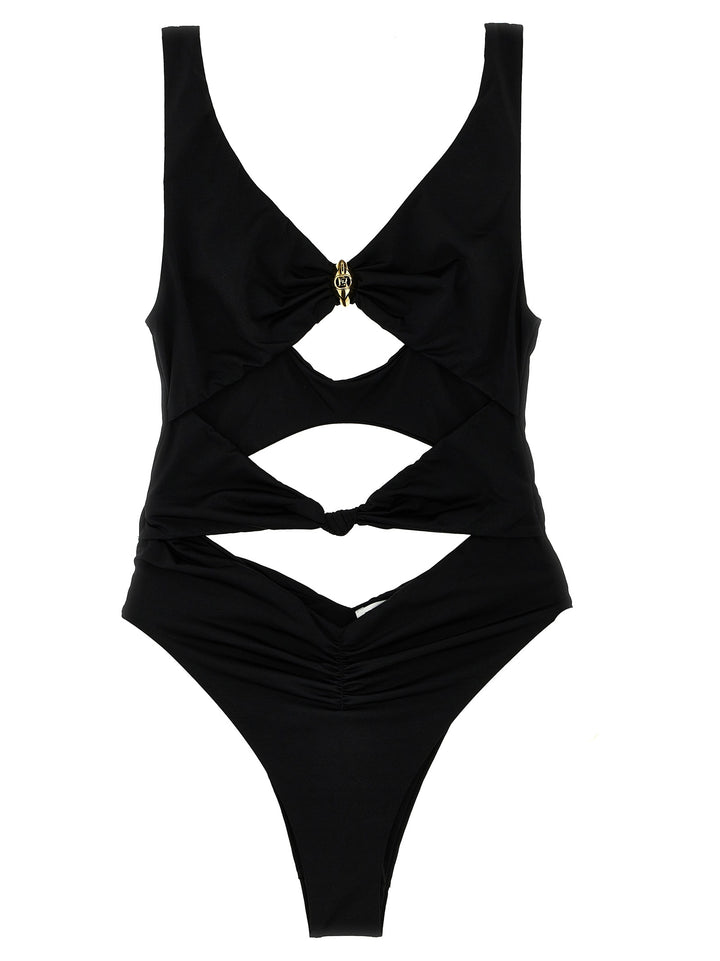 Elisabetta Franchi Knot One-Piece Swimsuit Beachwear - Black | 4414adc2be40d2ef5871ec768198517da2b4ece1