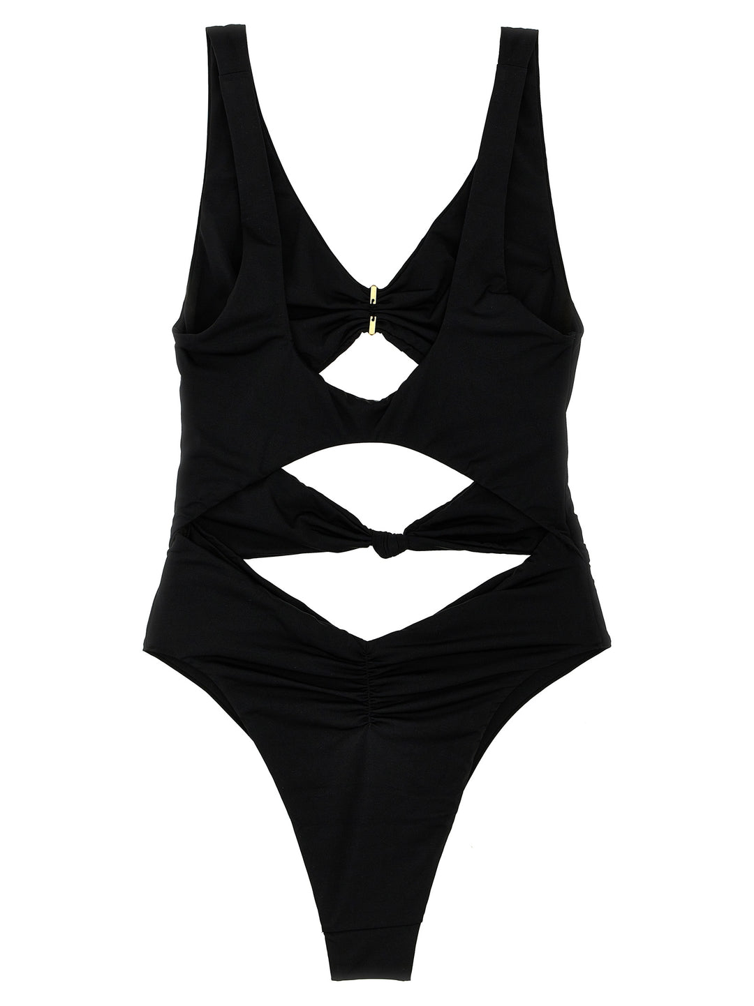 Elisabetta Franchi Knot One-Piece Swimsuit Beachwear - Black | 591fc629d9c03b339cedfc9963bbfc6295cfbc50