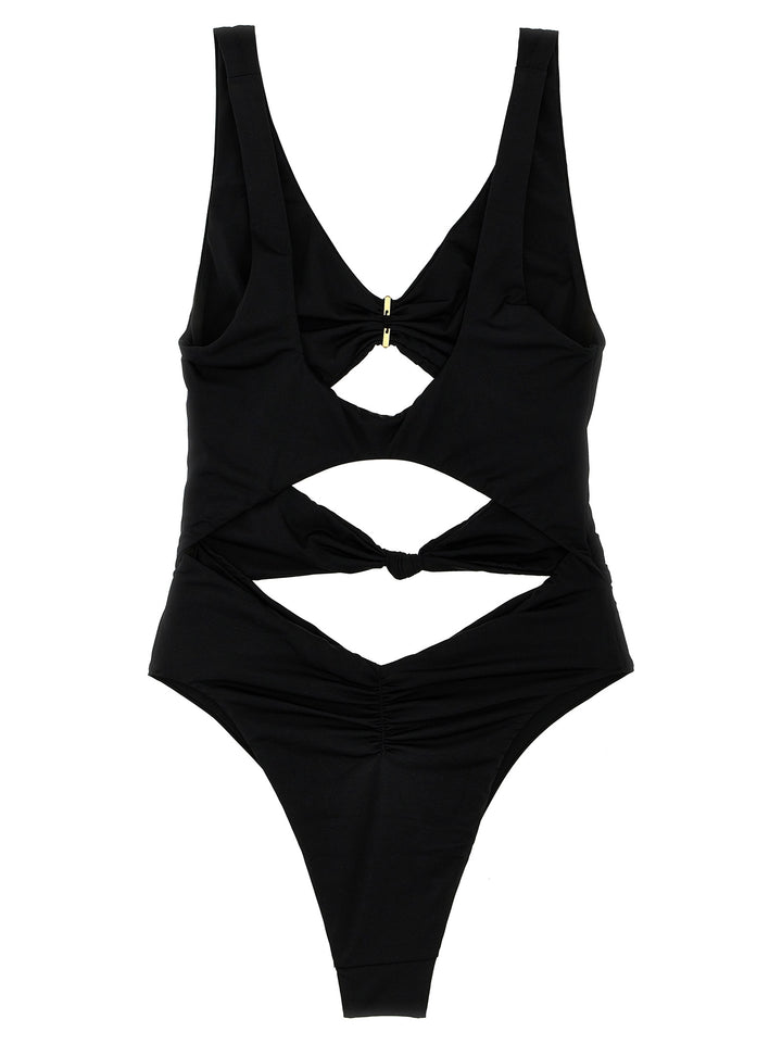 Elisabetta Franchi Knot One-Piece Swimsuit Beachwear - Black | 591fc629d9c03b339cedfc9963bbfc6295cfbc50
