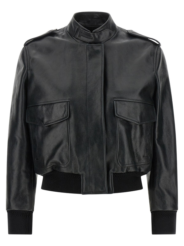 Aviator Puffer Jackets Black