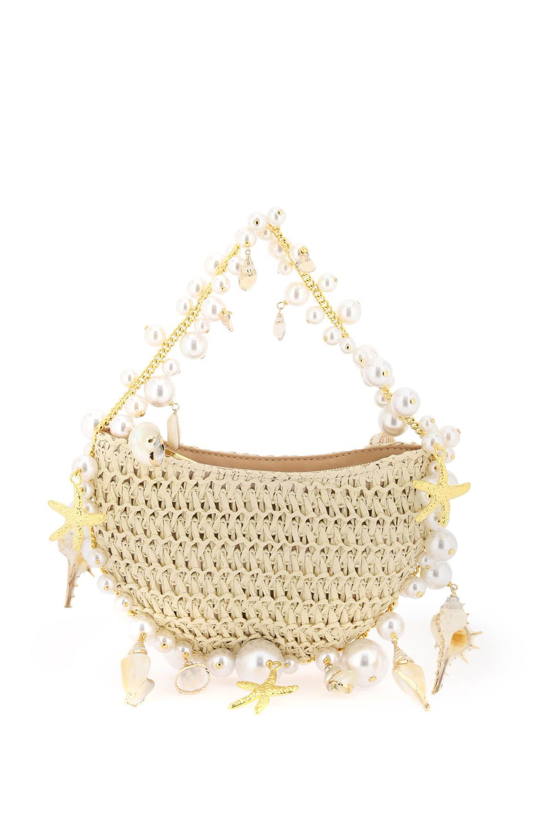 Mini Tote Cluster Shell In Rafia