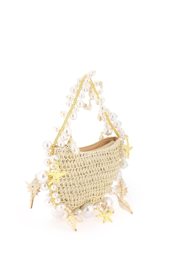 Mini Tote Cluster Shell In Rafia