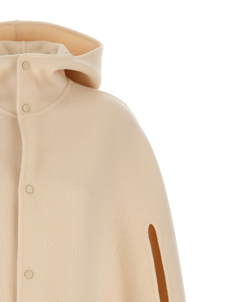 Hooded Cape Capes Beige