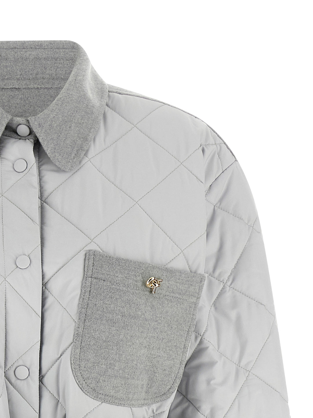 Fabiana Filippi Hybrid Overshirt Puffer Jackets - Gray | cccad7c9b9f291d74746136f4a34bddbbb08ddf1