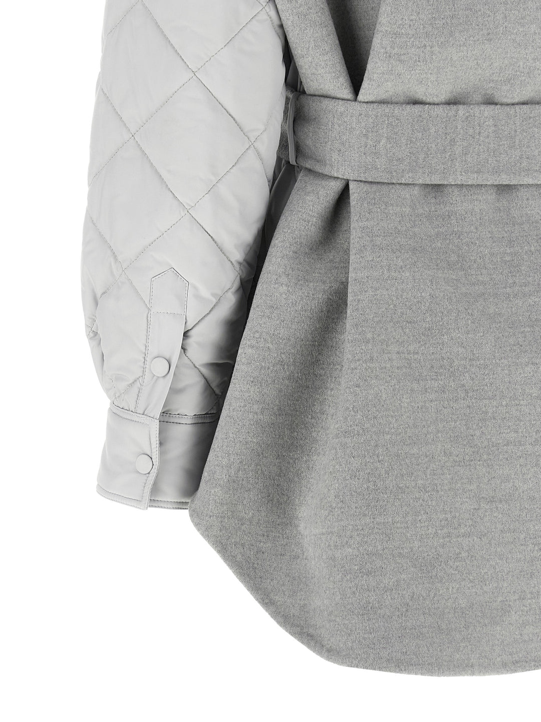 Fabiana Filippi Hybrid Overshirt Puffer Jackets - Gray | 0c348a59e7809b7150e338df192636a8a295261e
