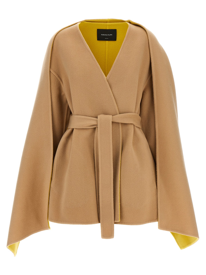 Caban With Cape Coats, Trench Coats Beige