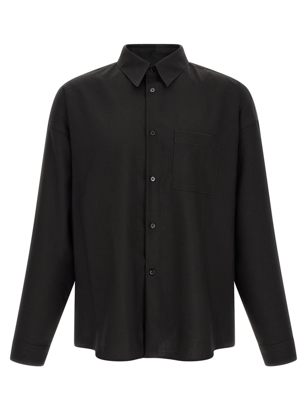 Wool Shirt With Pocket Shirt And Blouse Black