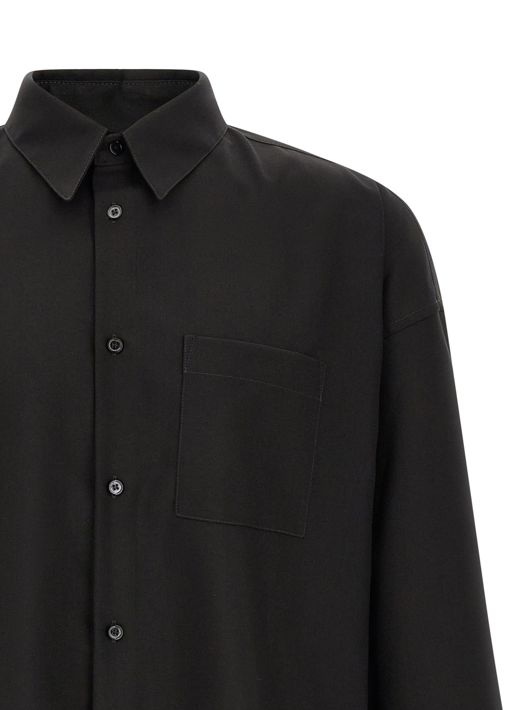 Marni Wool Shirt With Pocket Shirt and Blouse - Black | 078f7ac78fb29e3e44e21b1620f3dfb3e6dd09cf