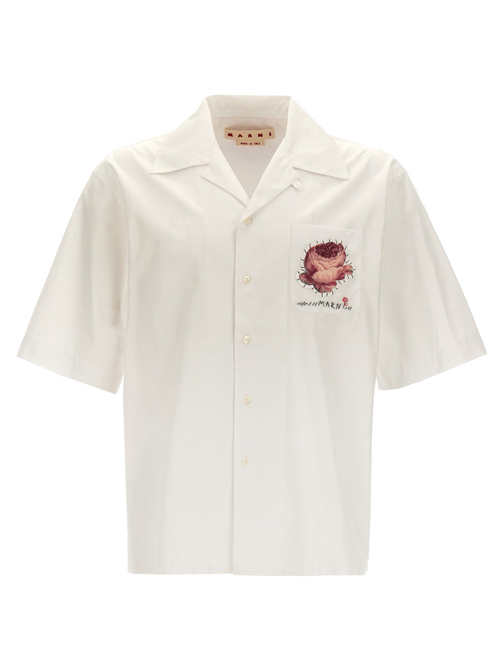 Logo Embroidery Shirt Shirt, Blouse White