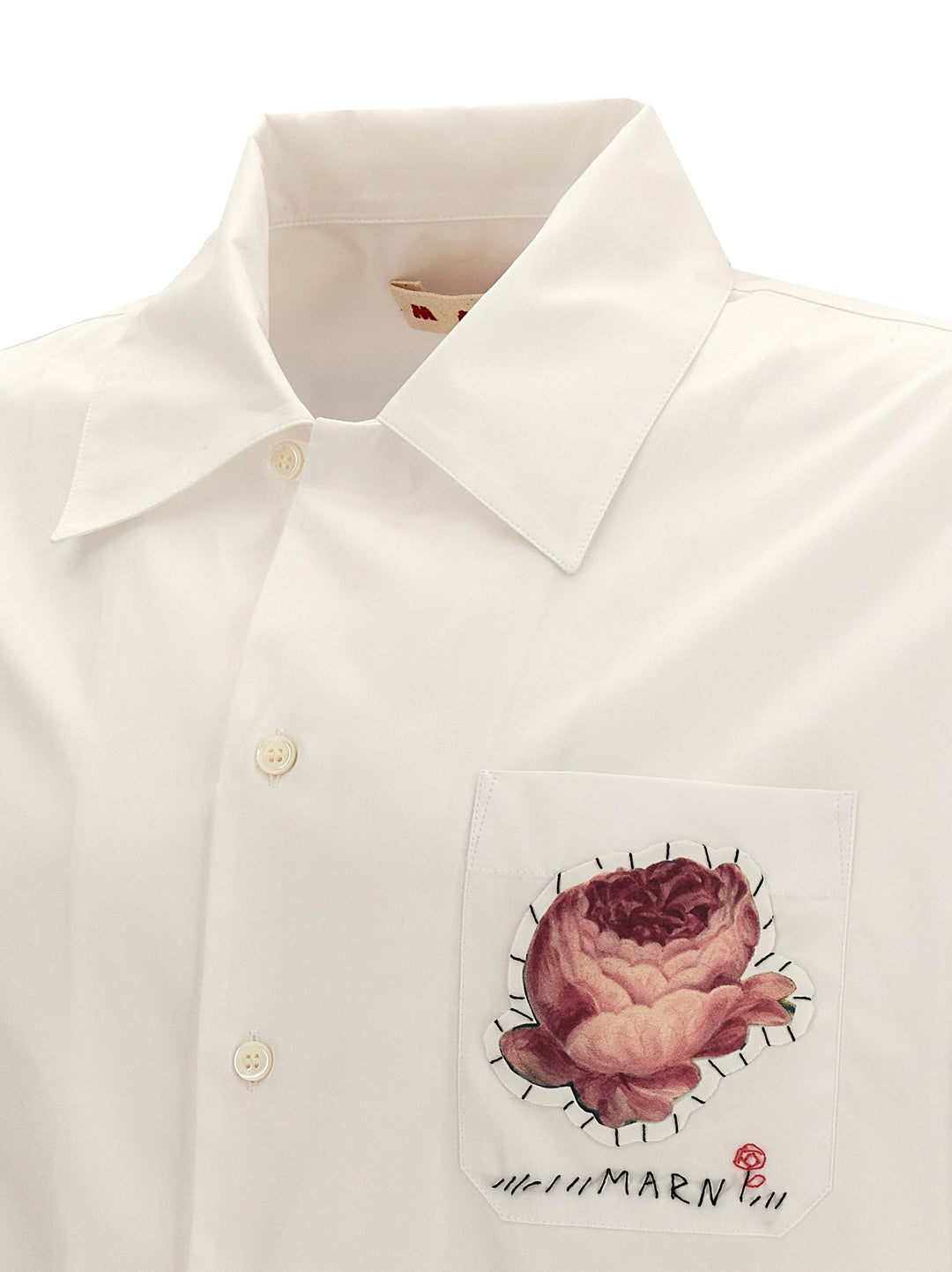 Logo Embroidery Shirt Shirt, Blouse White