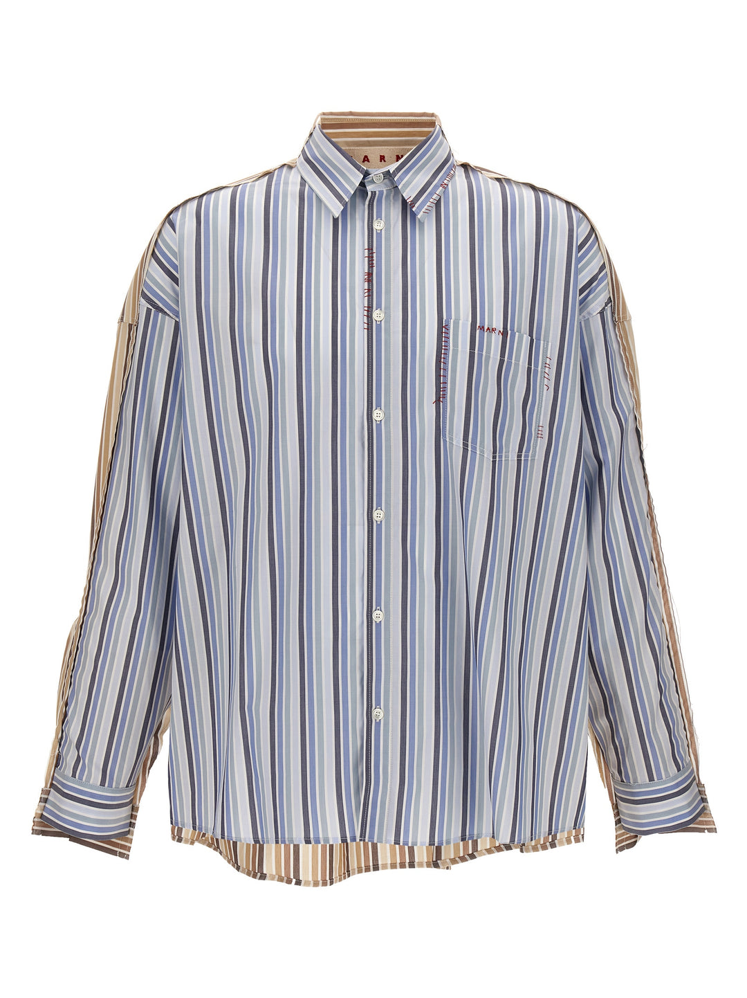 Unfinished Striped Shirt Shirt, Blouse Multicolor