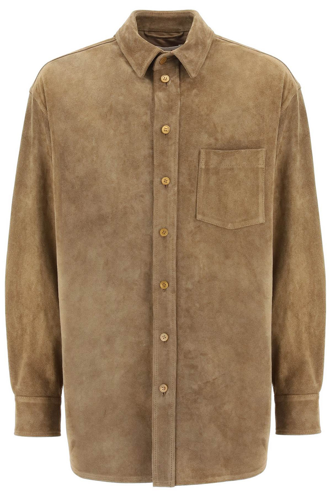 Overshirt In Pelle Scamosciata