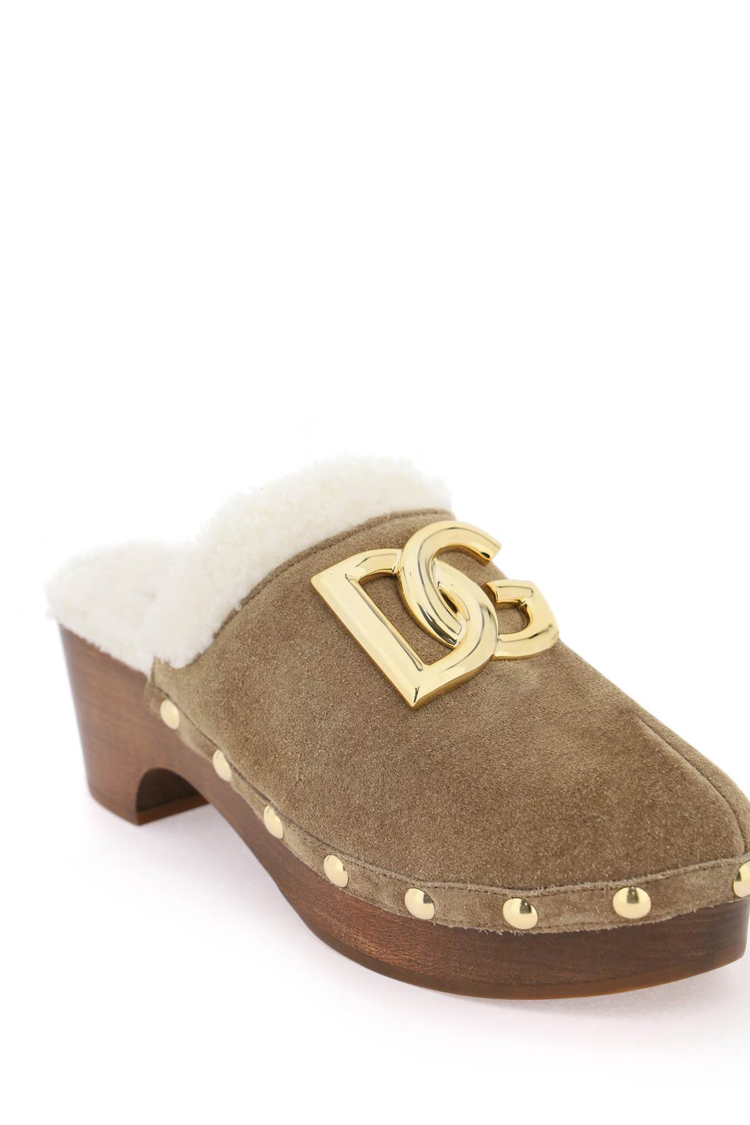 Suede And Faux Fur Clogs With Dg Logo.