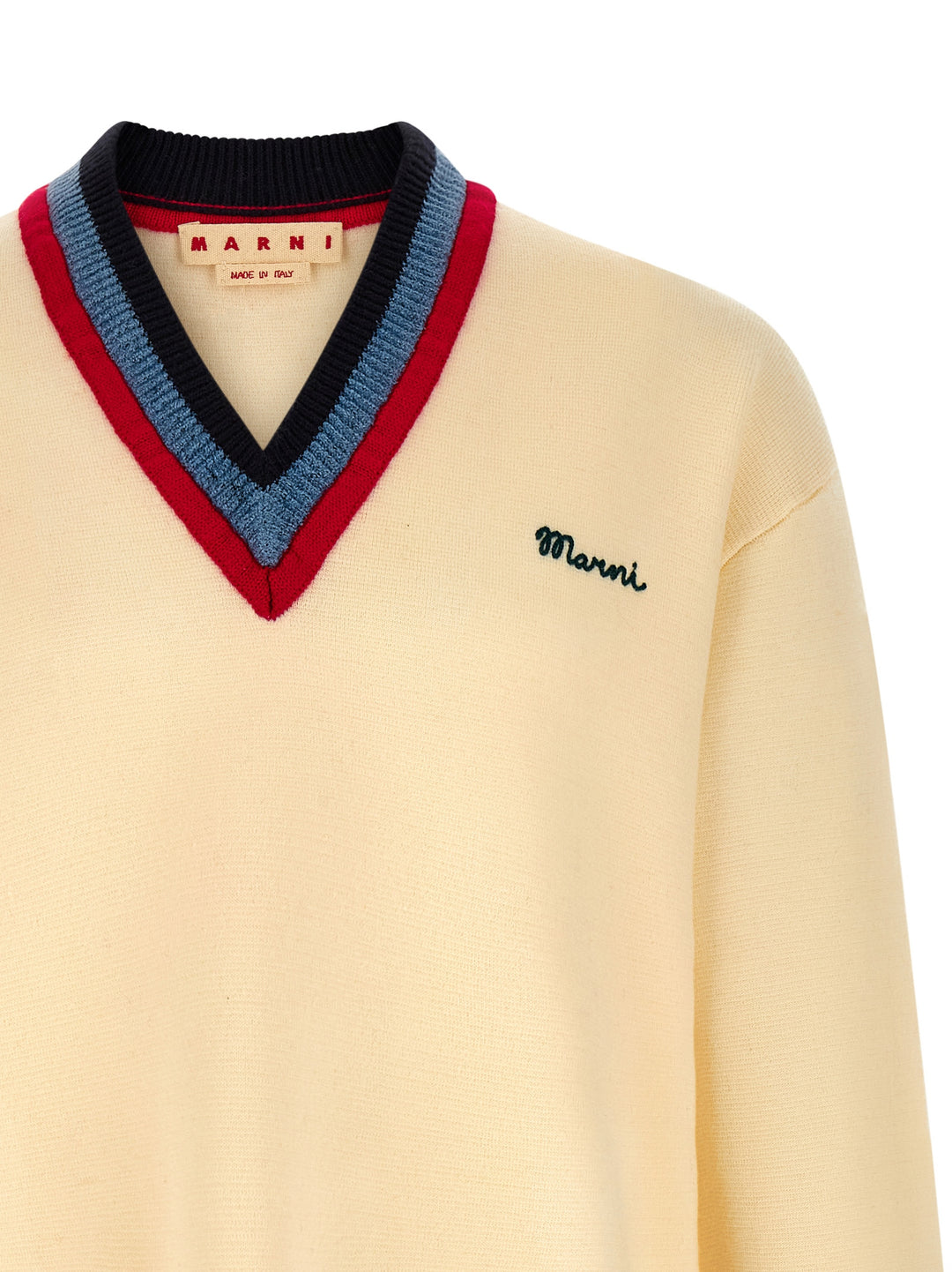 Marni Logo Embroidery Sweater Sweaters and Cardigans - Beige | f7213dee50998b04ce4b99305320fd6965e2c419
