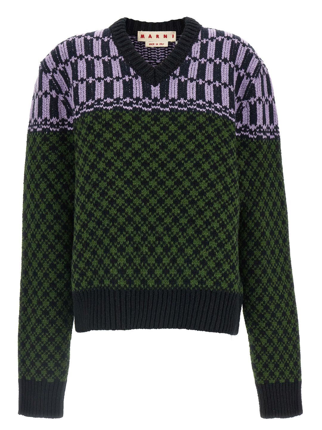 Marni Sweater With Geometric Pattern Sweaters and Cardigans - Multicolor | 16505ae5fedc5fec51709e35c8c95ff532b43fa9