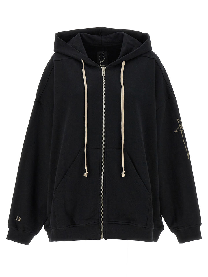 Rick Owens X Champion Hoodie Sweatshirt Black