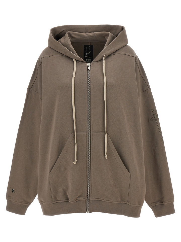 Rick Owens X Champion Hoodie Sweatshirt Gray