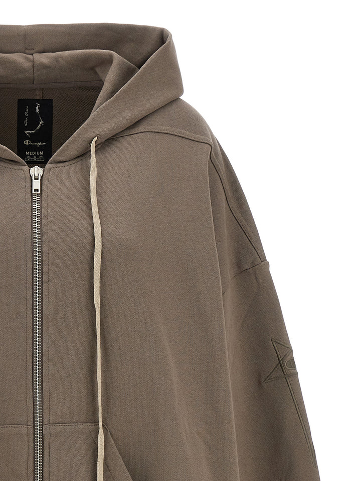 Rick Owens X Champion Hoodie Sweatshirt Gray