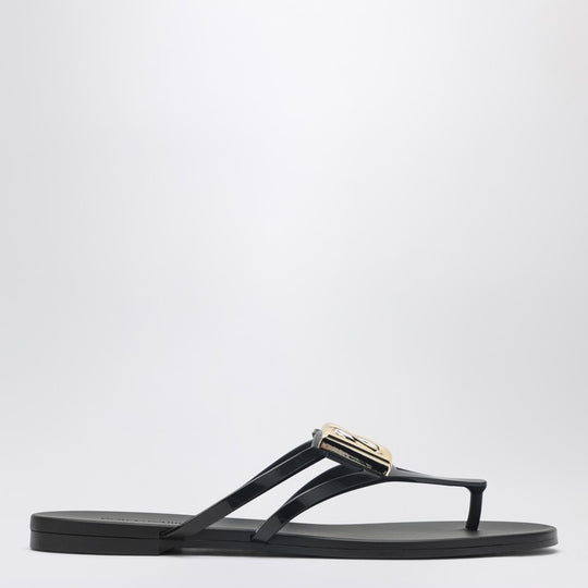 Dg Thong Sandals In Black/Gold