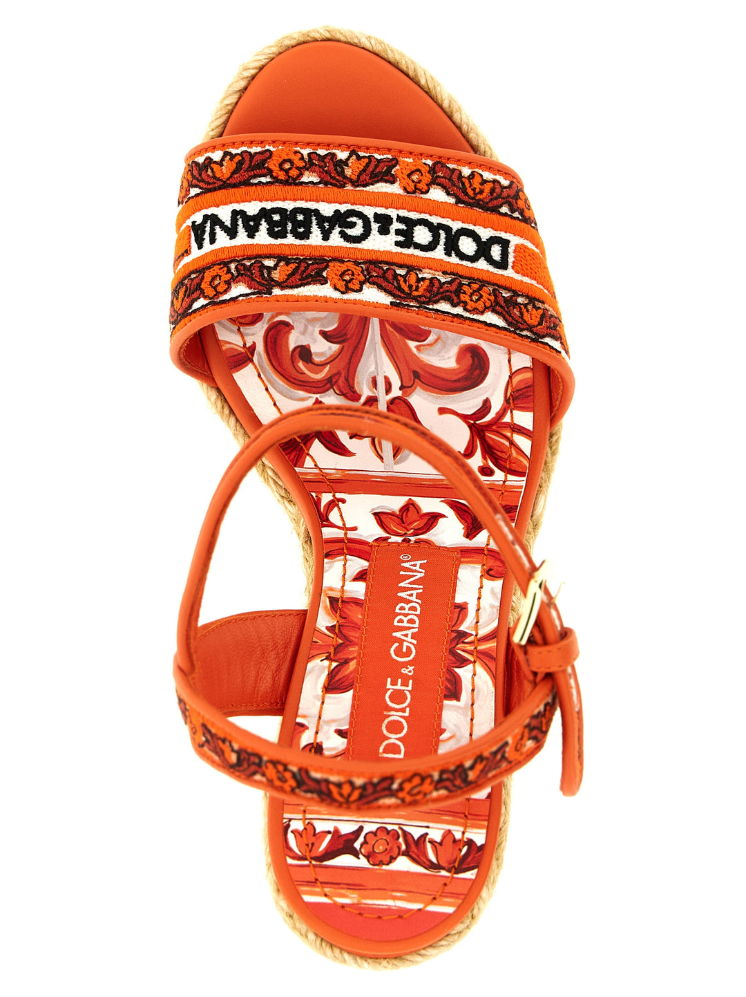 Dolce & Gabbana Maiolica Wedges - Orange | c0469eb6f72775d355fbc93543efa3204ea58712