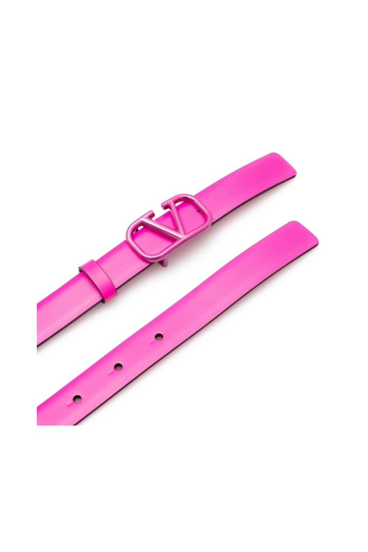 Pink PP belt in pink leather