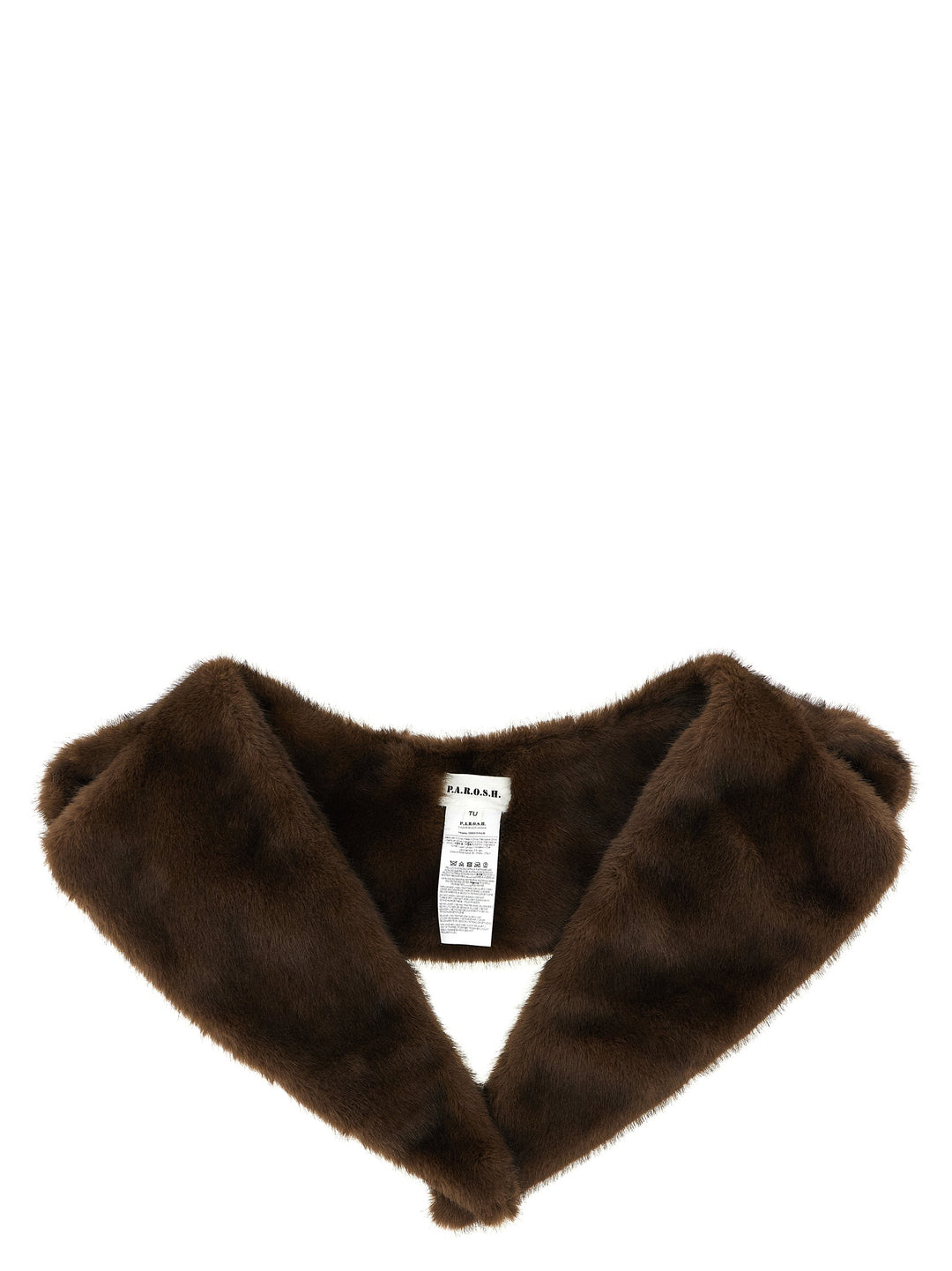P.A.R.O.S.H. Eco Fur Neck Scarves and Foulards - Brown | 80cfca578ab717d9c928a9fea73509e893451e48