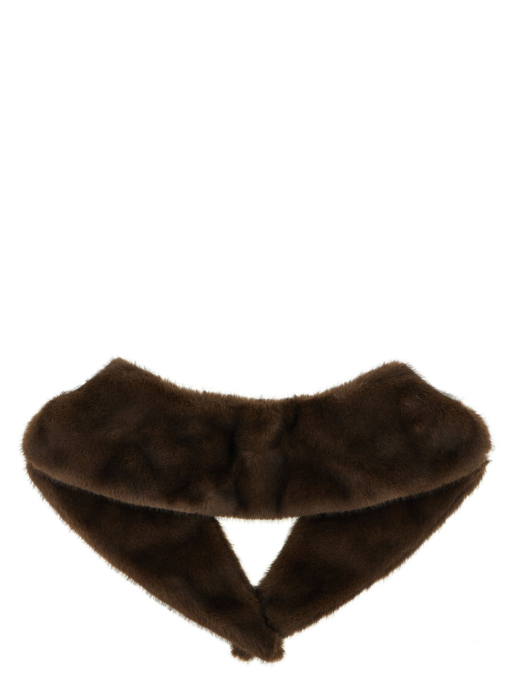 P.A.R.O.S.H. Eco Fur Neck Scarves and Foulards - Brown | 683e25d74102a59567a90f860225b0890925b581