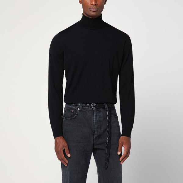 Black Wool Turtleneck Sweater