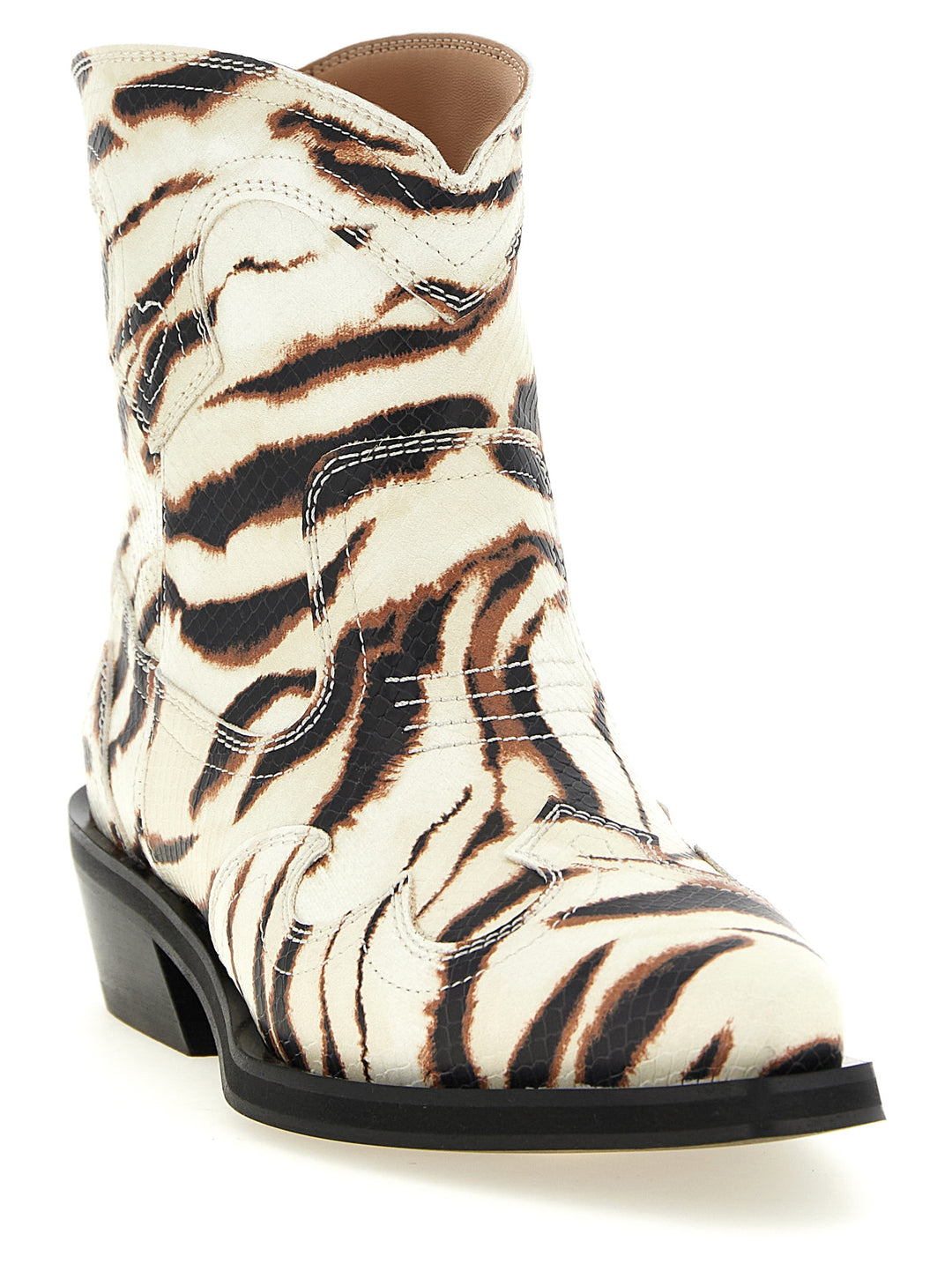Ganni Western Ankle Boots Boots and Ankle Boots - Beige | f2ecc3c4a2befdec979b6567eb1724b0b4317e69