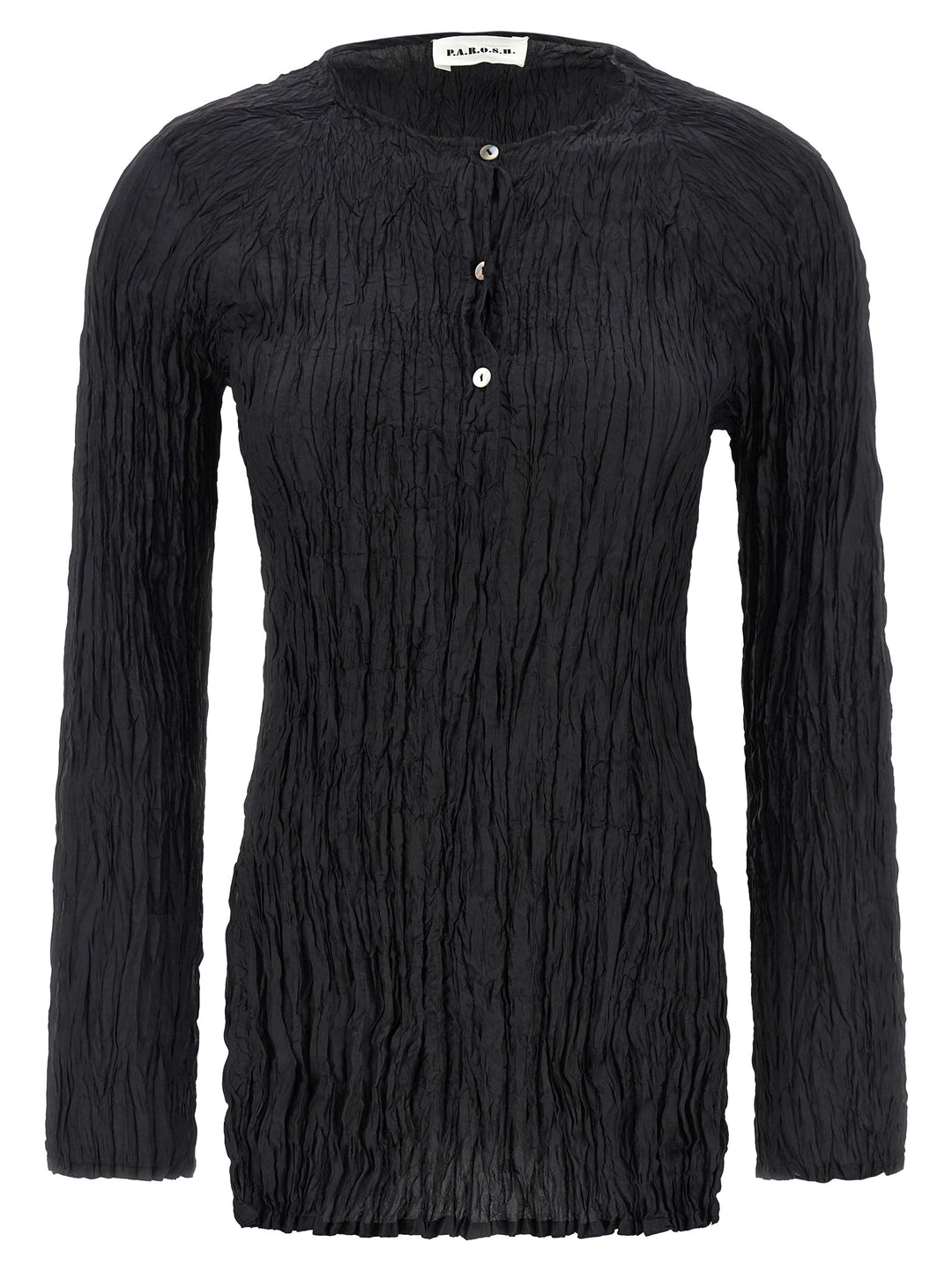 P.A.R.O.S.H. Soph Shirt and Blouse - Black | ce8d4dbd77793f83aef15cacb00d947bea6f64fb