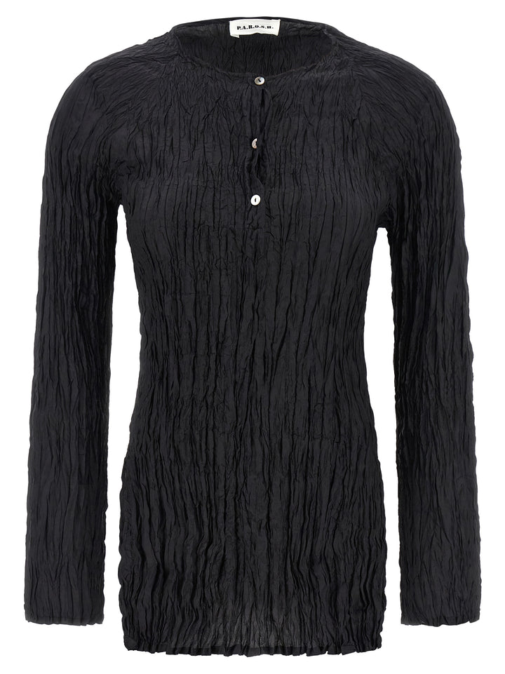 P.A.R.O.S.H. Soph Shirt and Blouse - Black | ce8d4dbd77793f83aef15cacb00d947bea6f64fb