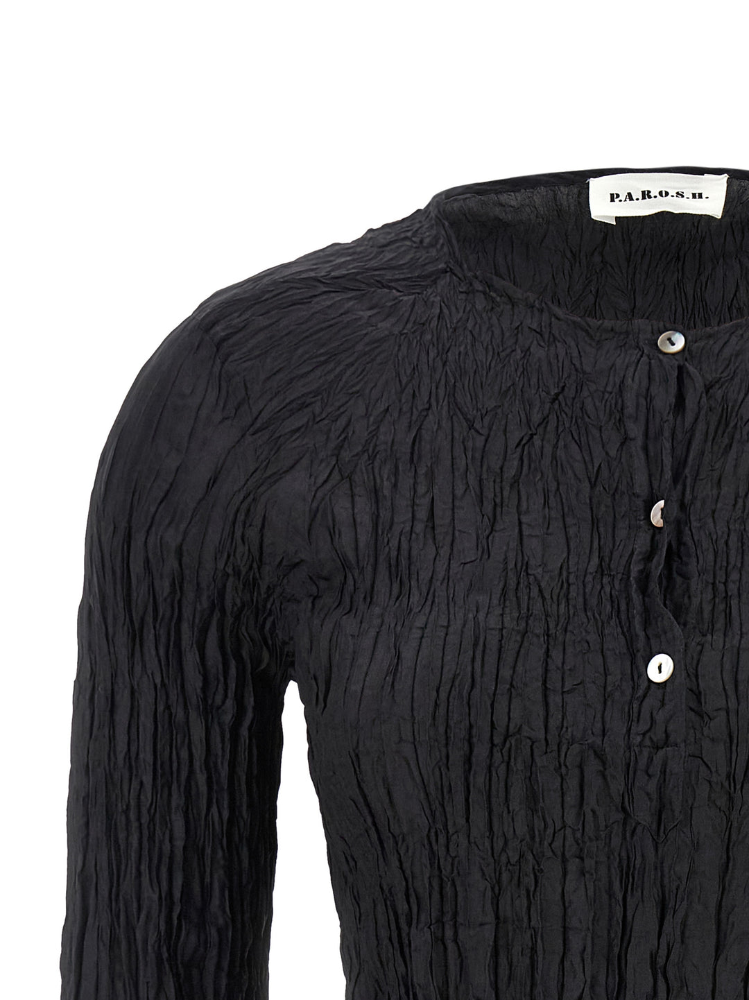 P.A.R.O.S.H. Soph Shirt and Blouse - Black | 0b1f4d0362211f202c17a3702998a9dfc41f13db