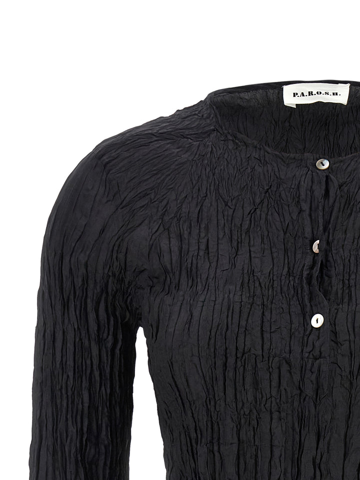 P.A.R.O.S.H. Soph Shirt and Blouse - Black | 0b1f4d0362211f202c17a3702998a9dfc41f13db
