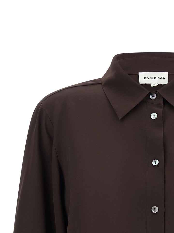P.A.R.O.S.H. Sweet26 Shirt and Blouse - Brown | de8e71f8ff88c566345324c5cc4174bf2bd035db