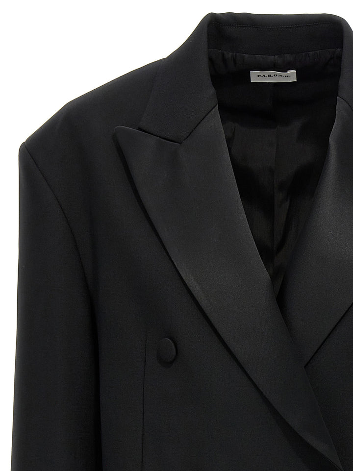 Over Double-Breasted Jacket Blazer And Suits Black