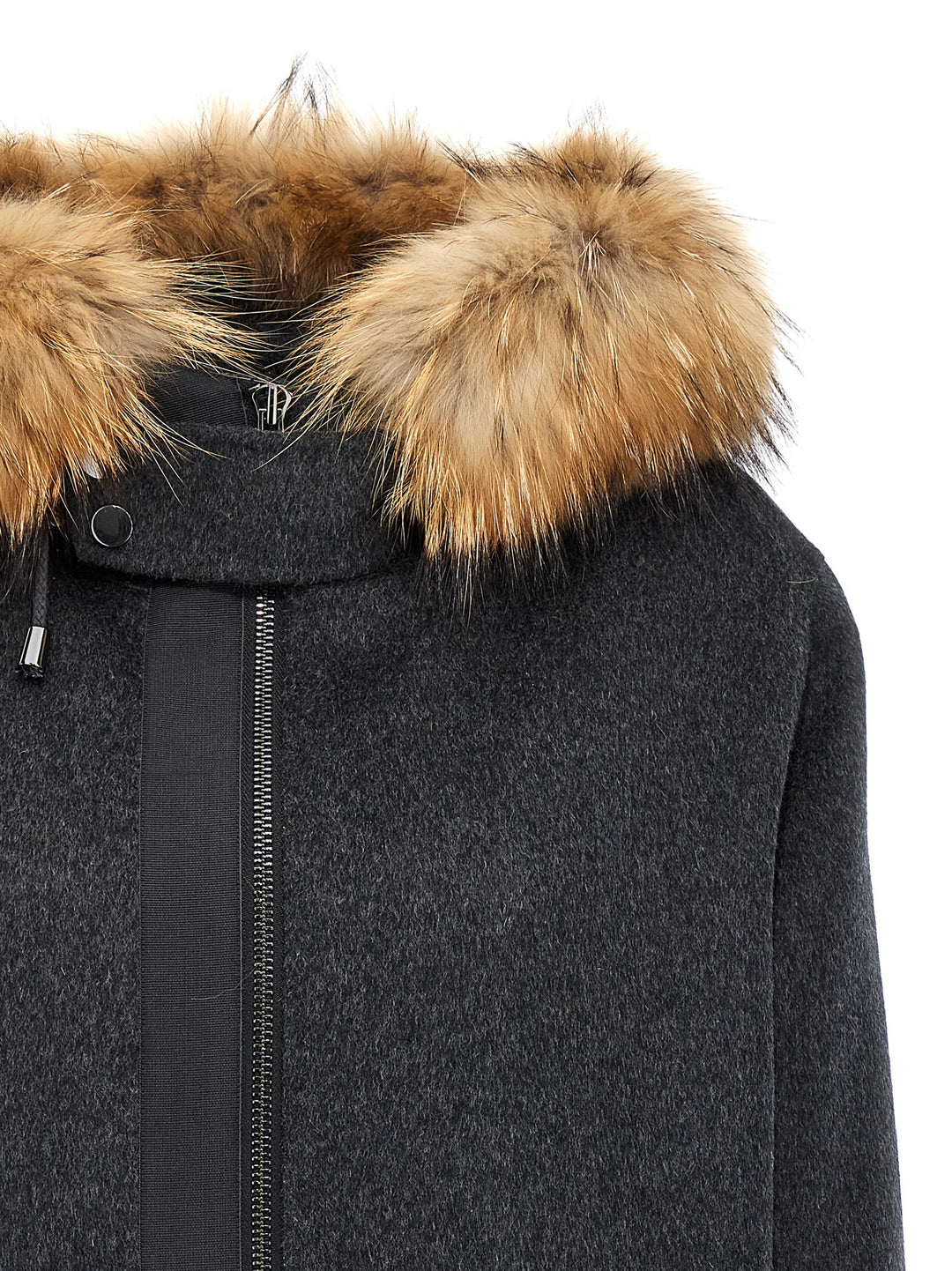 Fur Parka Casual Jackets, Parka Gray