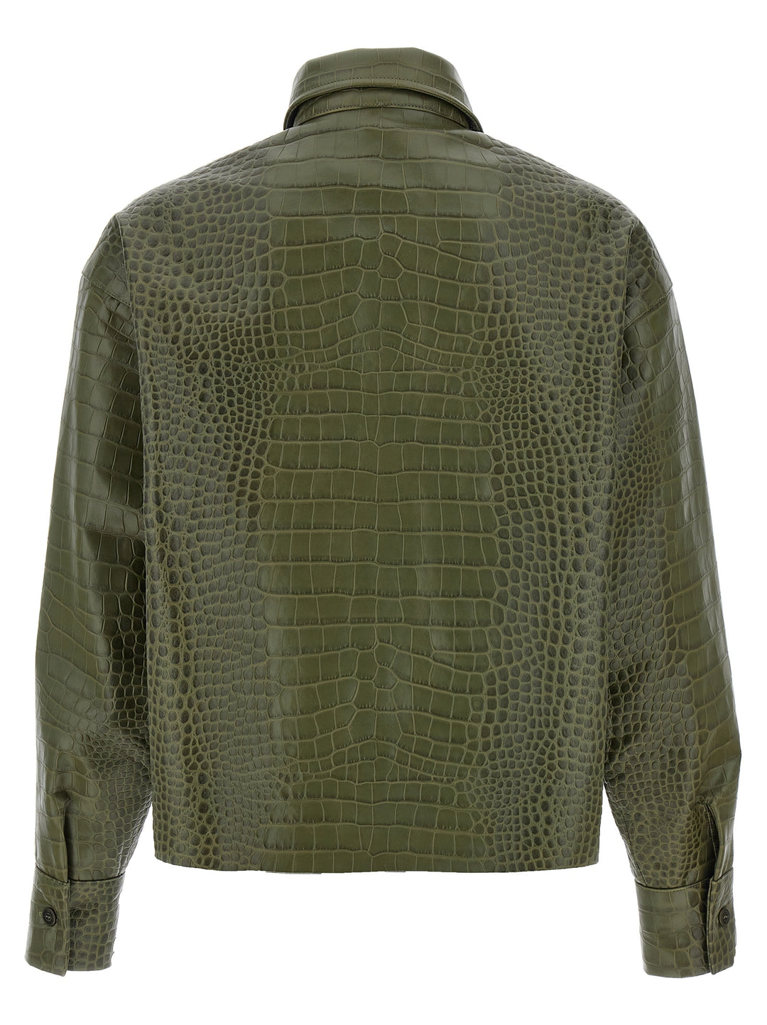 Crocodile Print Shirt Shirt, Blouse Green