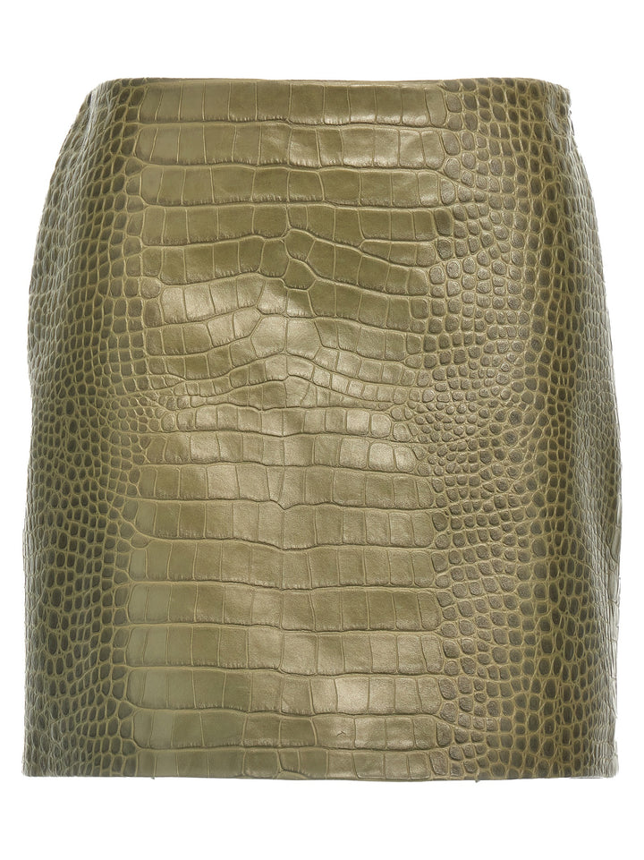 Crocodile Print Skirt Skirts Green