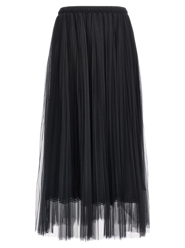 Pleated Tulle Skirt Skirts Black